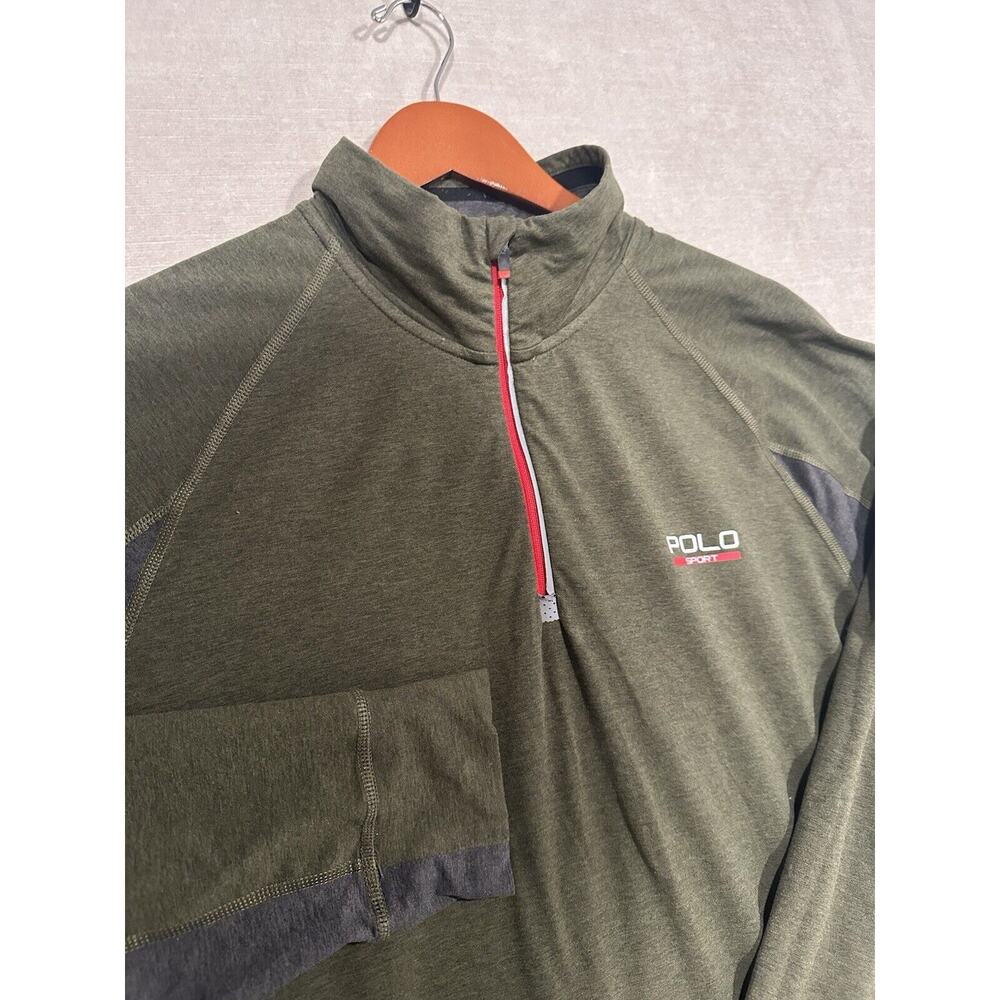 Polo Ralph Lauren Performance Sport Thermo Vent Stretch 1/4 Zip Green Large - Picture 2 of 8